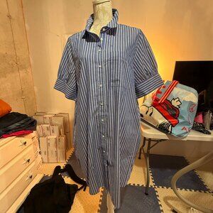 NWT Old Navy Size XL Blue and White Striped Shirt Dress